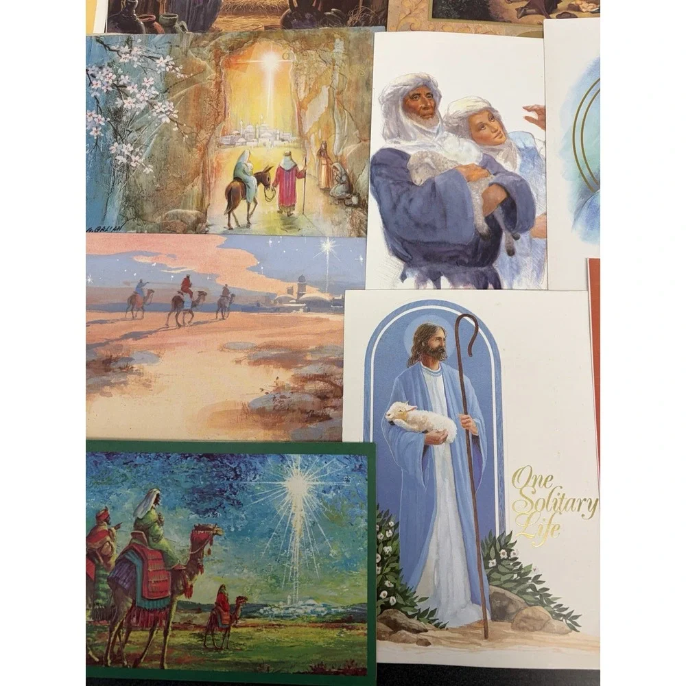 Vintage Christmas Cards Fronts ONLY Nativity Scrapbooking Crafts Lot of 50+